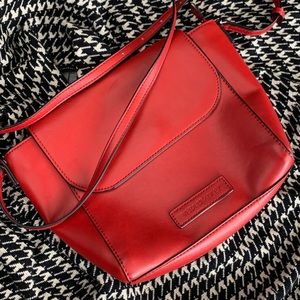 Red leather vera Bradley cross body purse